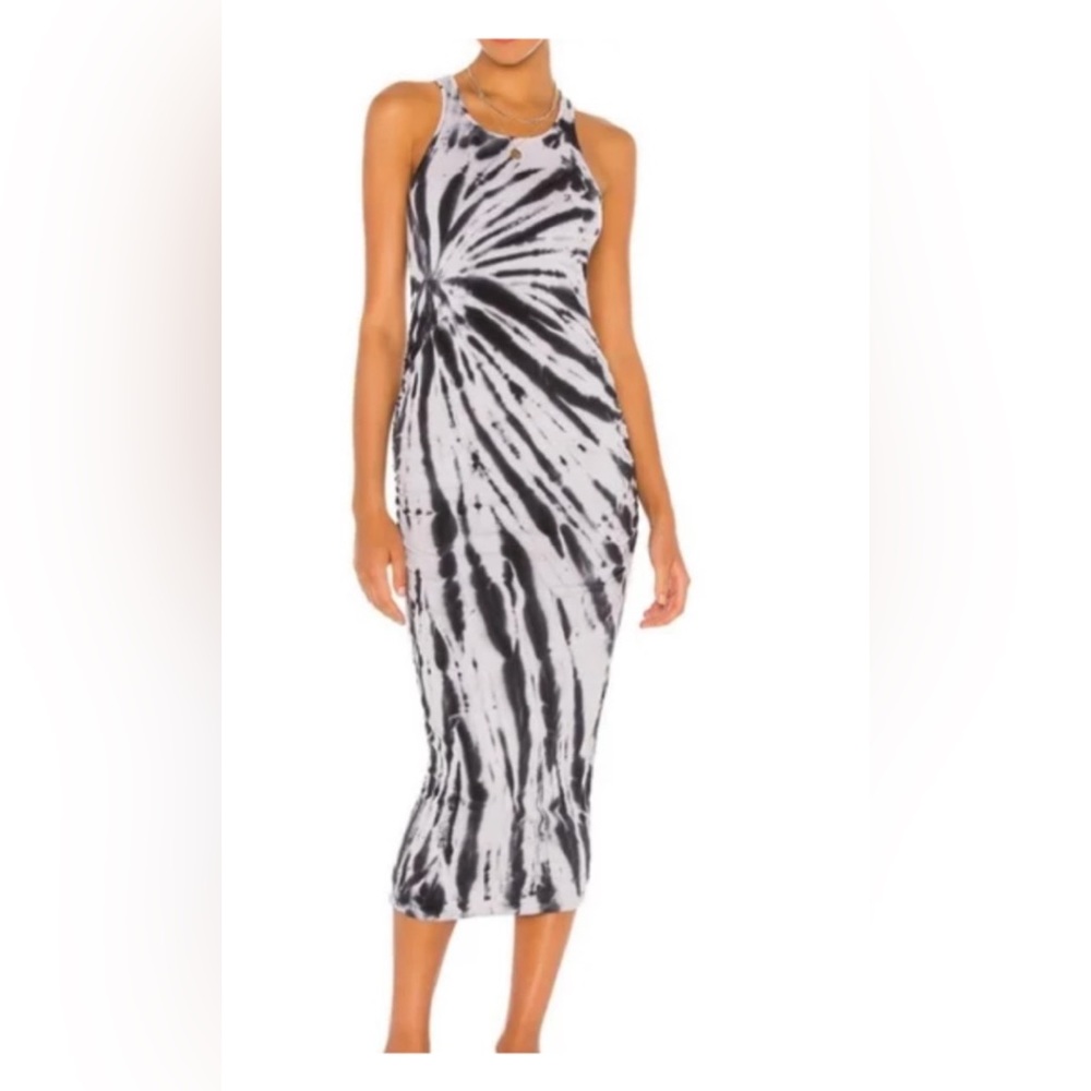 BRAND NEW MICHAEL STARS FLAME WASH MIDI STRETCH DRESS